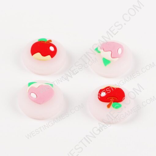 4in1 Fruit Thumb Grips Analog Caps Silicone Rubber For Switch - Apple and peach - Image 2