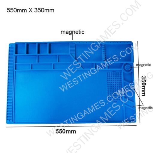 550mm*350mm Silicone Desktop Platform for S-180, 45x30cm, Soldering Station, Iron, Phone, PC, Computer Repair Mat Magnetic Heat Insulation