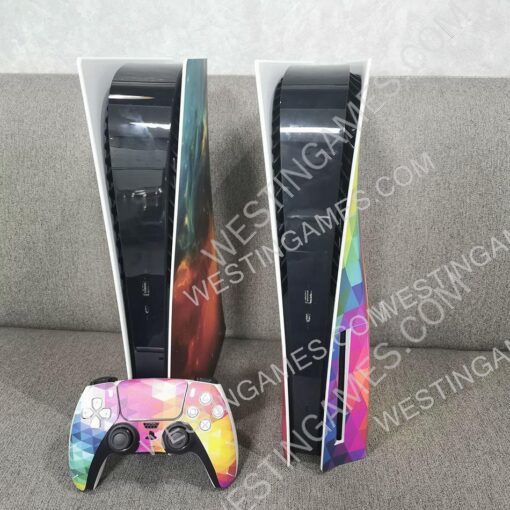 Designer Skin Sticker Colourful for PS5 DE System + Dualsence 5 Controller Decal - Customs Themes - Image 3