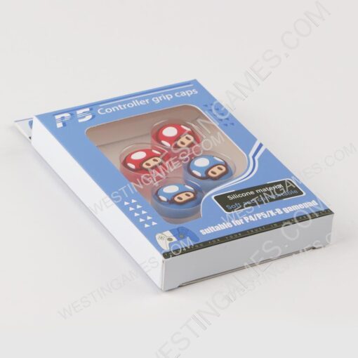 4in1 Silicone Thumb Grips Cap Analog Stick Covers for PS5 Wireless Controller - Mario Toad