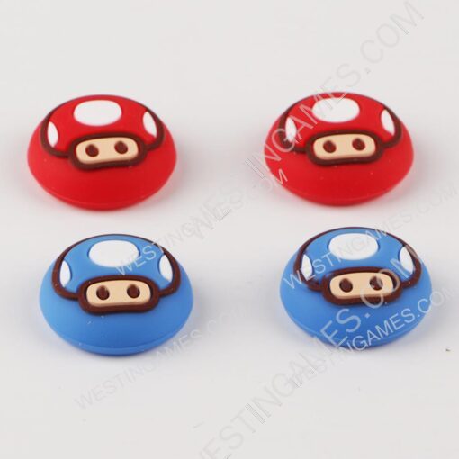 4in1 Silicone Thumb Grips Cap Analog Stick Covers for PS5 Wireless Controller - Mario Toad - Image 2