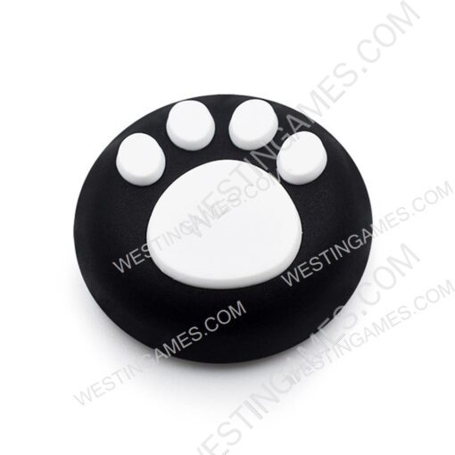 Thumb Grips Analog Capcs Silicone Rubber For PS5 Controller - Cut Cat Paw Black