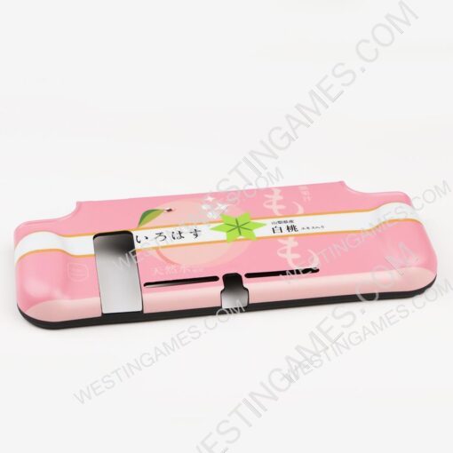 Integrated Soft tpu Handle Grip Cover Case with 6 Aanalog Grips for Switch - Peach