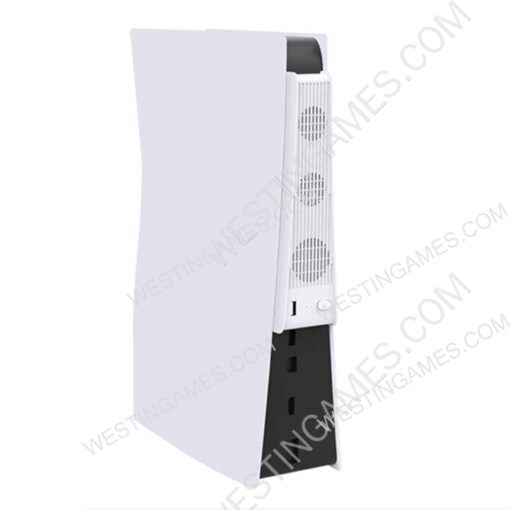 Vertical Stand with Cooling Fan USB Charging Station Fan Cooler For SONY Playstation 5 white - Image 2