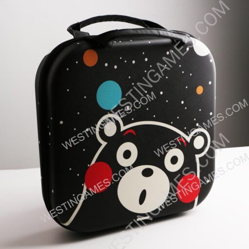 Square Hard Carrying Case Travel Pouch Bag for switch Ring Fit- Kumamoto bear theme