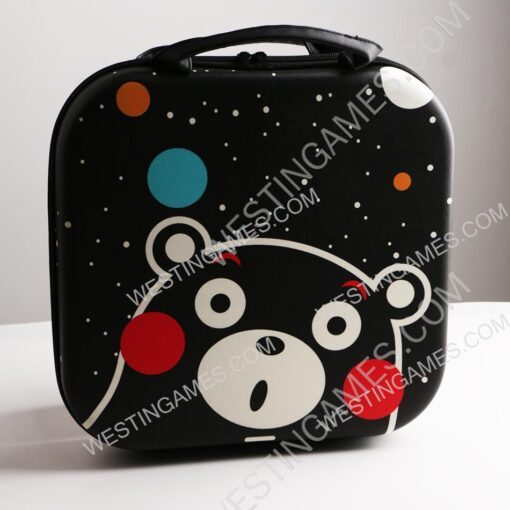 Square Hard Carrying Case Travel Pouch Bag for switch Ring Fit- Kumamoto bear theme - Image 2