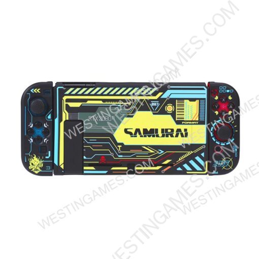 Soft TPU Grip Case and Ergonomic Shock-Absorption Cover for Switch -black cyberpunk