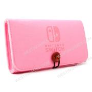 Slim Travel Carry Bag Protector Pouch with 5 Games Memory Card Holders for Nintendo Switch - Pink