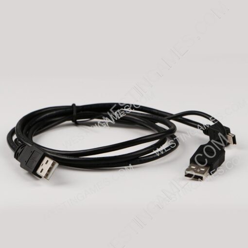 2 in 1 USB 2.0 Double A Type 2A Male to Mini 5 Pin Male Y Cable For 2.5 Mobile Hard Disk Drive HDD Date Cable Portable - Image 2