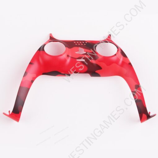 Decorative Strip Handle PC Shell Cover For PS5 Gamepad Controller - Camouflage Red