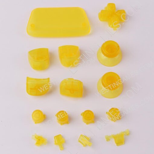 Complete Button Keys for PS5 Controller Accessories 16pc Set - Clear Yellow