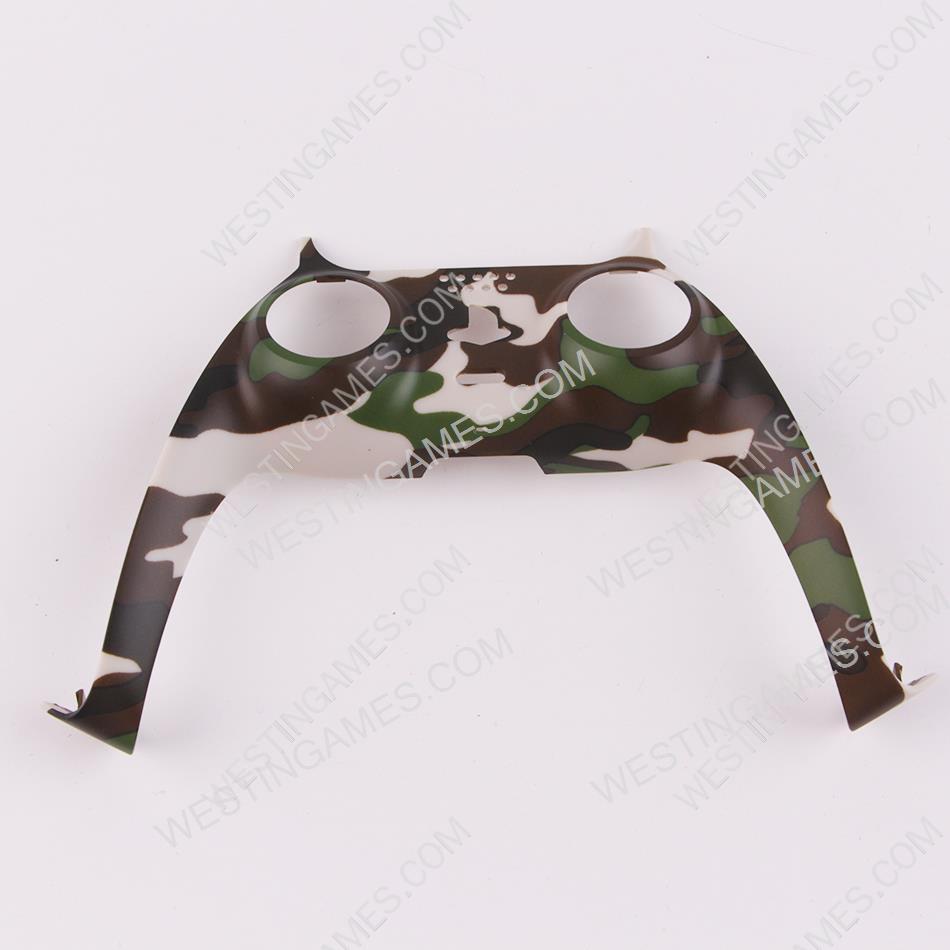 Decorative Strip Handle PC Shell Cover For PS5 Gamepad Controller - Camouflage Green