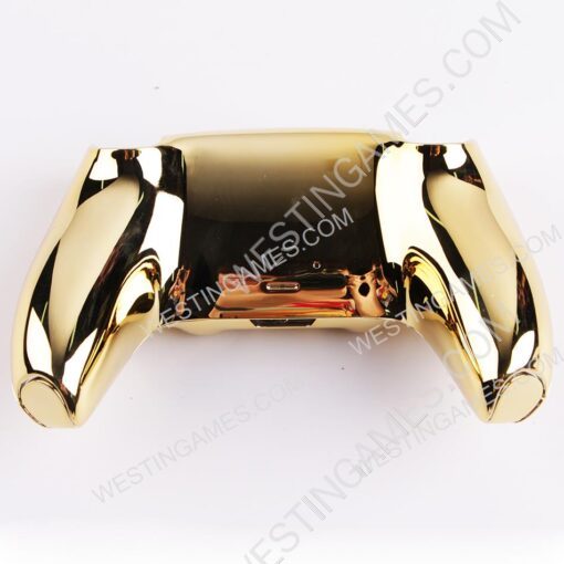 Replacement Mirror Chrome Top and Bottom Housing Shell Case for Playstation 5 PS5 Controller - Gold - Image 2