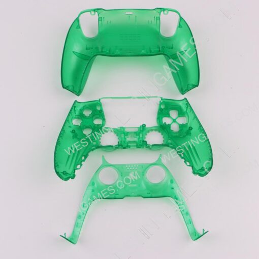 Replacement Top and Bottom Housing Shell Case for Playstation 5 PS5 Controller - Clear Green - Image 3