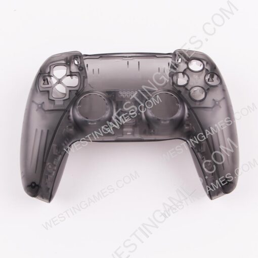 Replacement Top and Bottom Housing Shell Case for Playstation 5 PS5 Controller - Clear Black