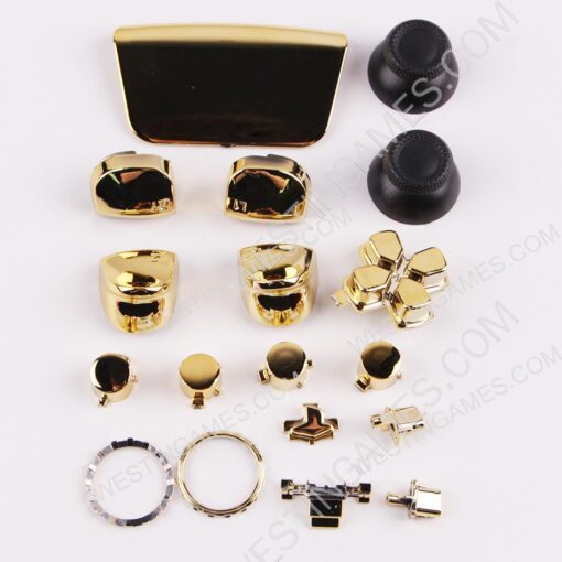 Mirror Chrome Complete Button Keys V1.0 for PS5 Controller Accessories 16pc Set - Gold - Image 2