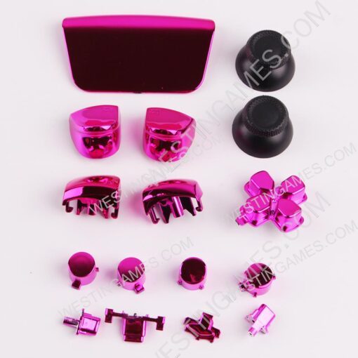 Mirror Chrome Complete Button Keys V1.0 for PS5 Controller Accessories 16pc Set - Pink