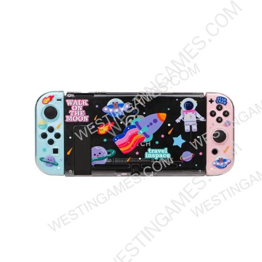 Soft Clear TPU+PC Grip Case and Ergonomic Shock-Absorption Cover for Switch Travel in space