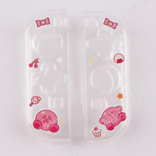 Soft Clear TPU+PC Grip Case and Ergonomic Shock-Absorption Cover for Switch Pink Kirby - Image 2