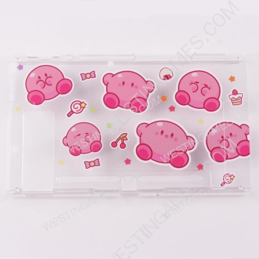 Soft Clear TPU+PC Grip Case and Ergonomic Shock-Absorption Cover for Switch Pink Kirby - Image 3