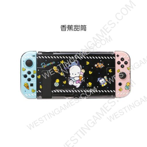 Soft Clear TPU+PC Grip Case and Ergonomic Shock-Absorption Cover for Switch Blue Banana and Ice Cream