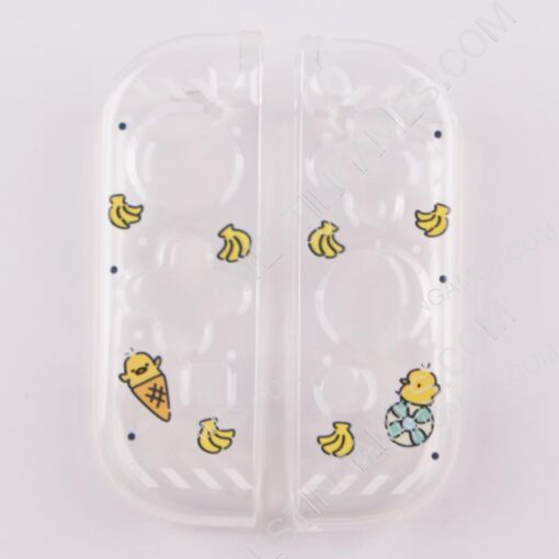Soft Clear TPU+PC Grip Case and Ergonomic Shock-Absorption Cover for Switch Blue Banana and Ice Cream - Image 2