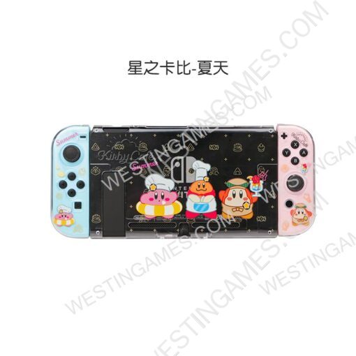 Soft Clear TPU+PC Grip Case and Ergonomic Shock-Absorption Cover for Switch Yellow Kirby