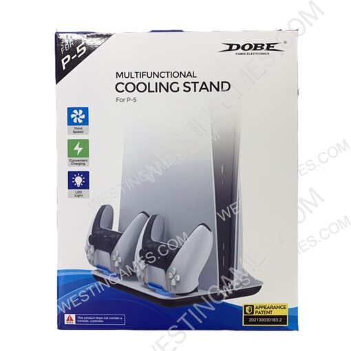 Multi-function Vertical Stand With Cooling Fan and Charging Station Base For PS5 Host and Controller - Image 3