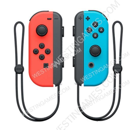 Wireless Bluetooth L/R Joycon Game Controller with Hand Wrist for NS Switch - Left Red and Rgith Blue