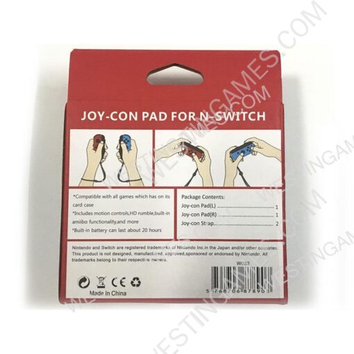 Wireless Bluetooth L/R Joycon Game Controller with Hand Wrist for NS Switch - Left Red and Rgith Blue - Image 3