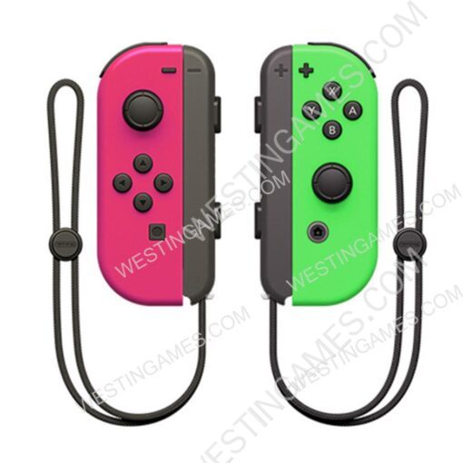 Wireless Bluetooth L/R Joycon Game Controller with Hand Wrist for NS Switch - Green and Pink