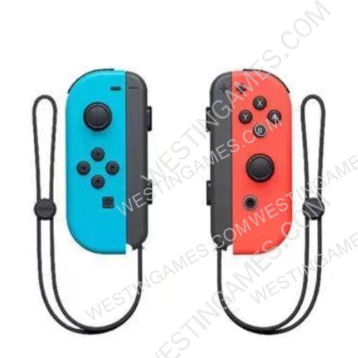 Wireless Bluetooth L/R Joycon Game Controller with Hand Wrist for NS Switch - Left Blue and Right Red