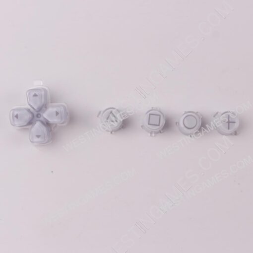 13 in 1 Button Set D-pad Direction Key L1 R1 L2 R2 Buttons Replacement for PS5 Clear White - Image 2