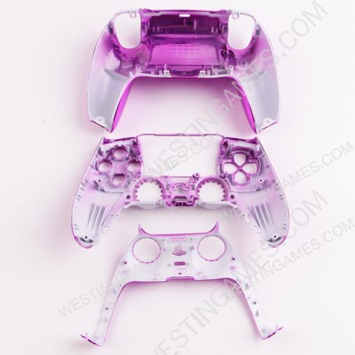 Replacement Complete Mirror Chrome Housing Shell Case with Button Kit for Playstation 5 PS5 Dualsence Controller - Pink - Image 2