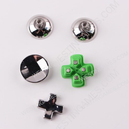 31Pcs Metal Swap Thumsticks Grip D-Pad and ABXY Button Set for all PS4 Controller - Green - Image 3