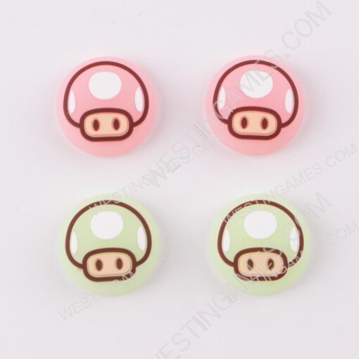 New 4in1 Night Light Mario Thumb Grips Analog Caps Silicone Rubber For PS5 Green Pink - Image 2
