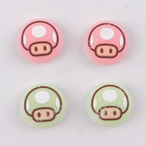 New 4in1 Night Light Mario Thumb Grips Analog Caps Silicone Rubber For PS5 Green Pink - Image 3