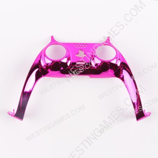 Mirror Chrome Decorative Strip Handle PC Shell Cover For PS5 Gamepad Controller - Pink