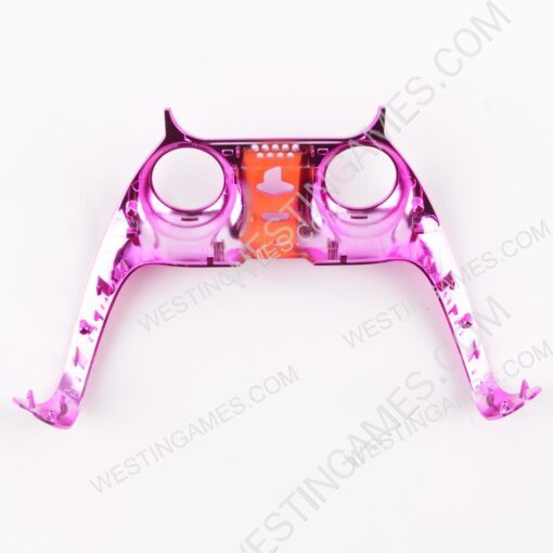 Mirror Chrome Decorative Strip Handle PC Shell Cover For PS5 Gamepad Controller - Pink - Image 2