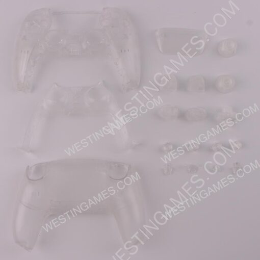 Replacement Complete Housing Shell Case with Button Kit for Playstation 5 PS5 Dualsence Controller - Transparent Clear