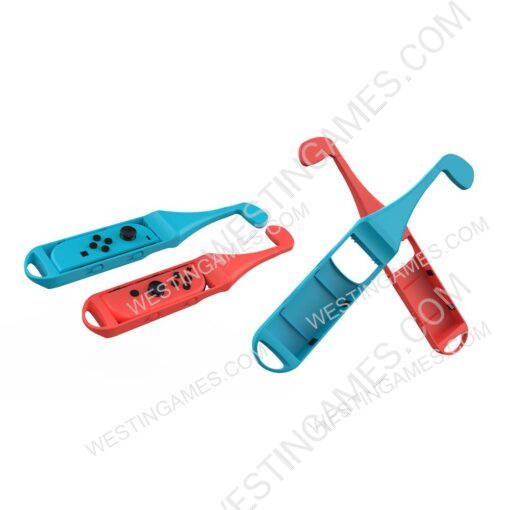 Golf Games Accessories Controller Grip Joy-Con Golf Club for Nintendo Switch Blue/Red