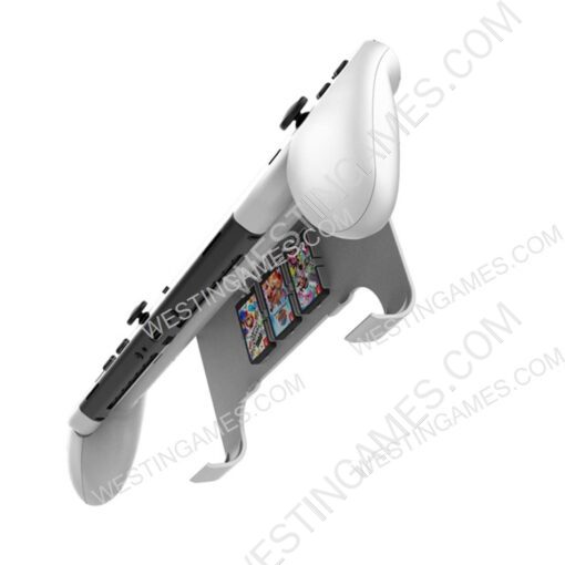 3 in 1 Handle Grip with Stand and 3 Card Storage for Switch OLED - White - Image 2
