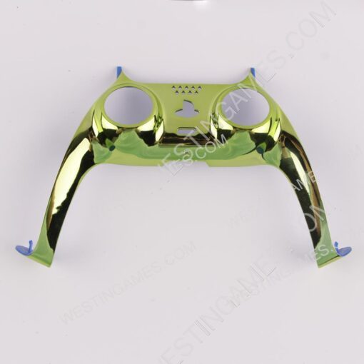 Mirror Chrome Decorative Strip Handle PC Shell Cover For PS5 Gamepad Controller - Green