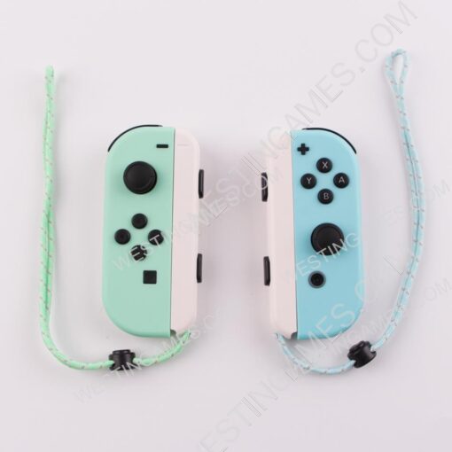 Wireless Bluetooth L/R Joycon Game Controller with Hand Wrist for NS Switch - Green and Blue - Image 2