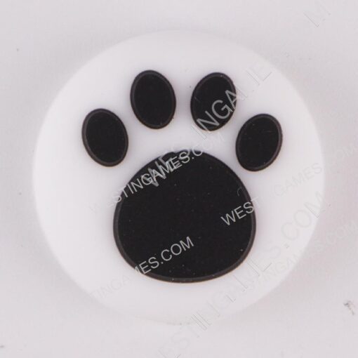 Thumb Grips Analog Capcs Silicone Rubber For PS5 Controller - Cut Cat Paw White