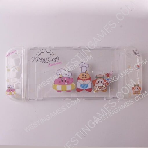 Soft Clear TPU+PC Grip Case and Ergonomic Shock-Absorption Flip Cover for Switch OLED - Kirby master