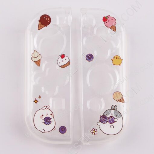 Soft Clear TPU+PC Grip Case and Ergonomic Shock-Absorption Flip Cover for Switch OLED - Blueberry Ice Cream - Image 3