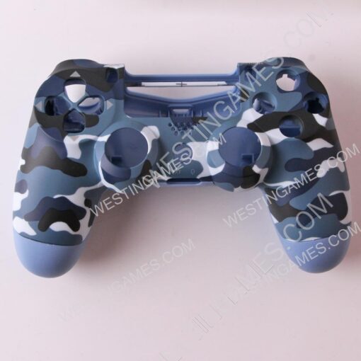 Replacement Top and Bottom Housing Shell Case for ps4 Controller JDM-050 - Camouflage Blue