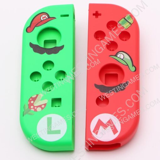 Left and Right Housing Cover Case with SL SR Button Set for Switch Joy-con Mario and Luigi
