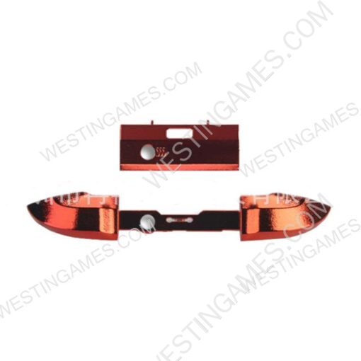 Replacement Mirror Chrome lb rb Trigger Button with Middle Piece Frame for XBOX Series x Controller - Red